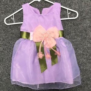 Toddler Dress with Bow in Lace and Faux Pearls